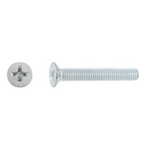 tornillos métricos avellanados para metal cincados 6x40mm. 200uds