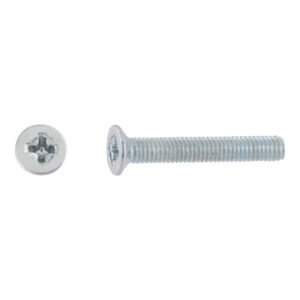 tornillos métricos avellanados para metal cincados 3x20mm. 500uds