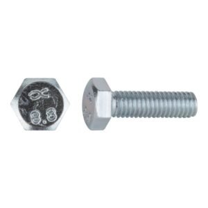 tornillos métricos hexagonales para metal cincados 6x20mm. 200uds