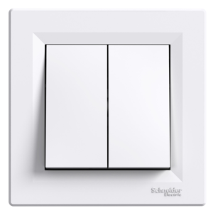 conmutador doble monoblock serie asfora blanco