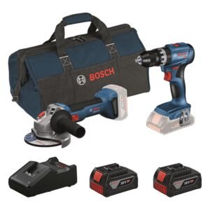 pack 18v taladro percutor brushless gsb 18v 45 + amoladora 125mm brushless gws 18v 8 bosch