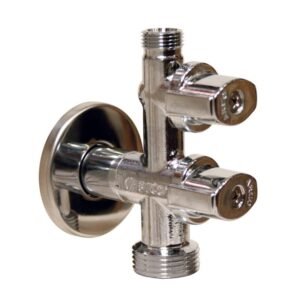 llave de lavadora doble antical Ø1/2"x3/8"x3/4" macho