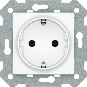 schuko con toma lateral y bastidor serie viva blanco
